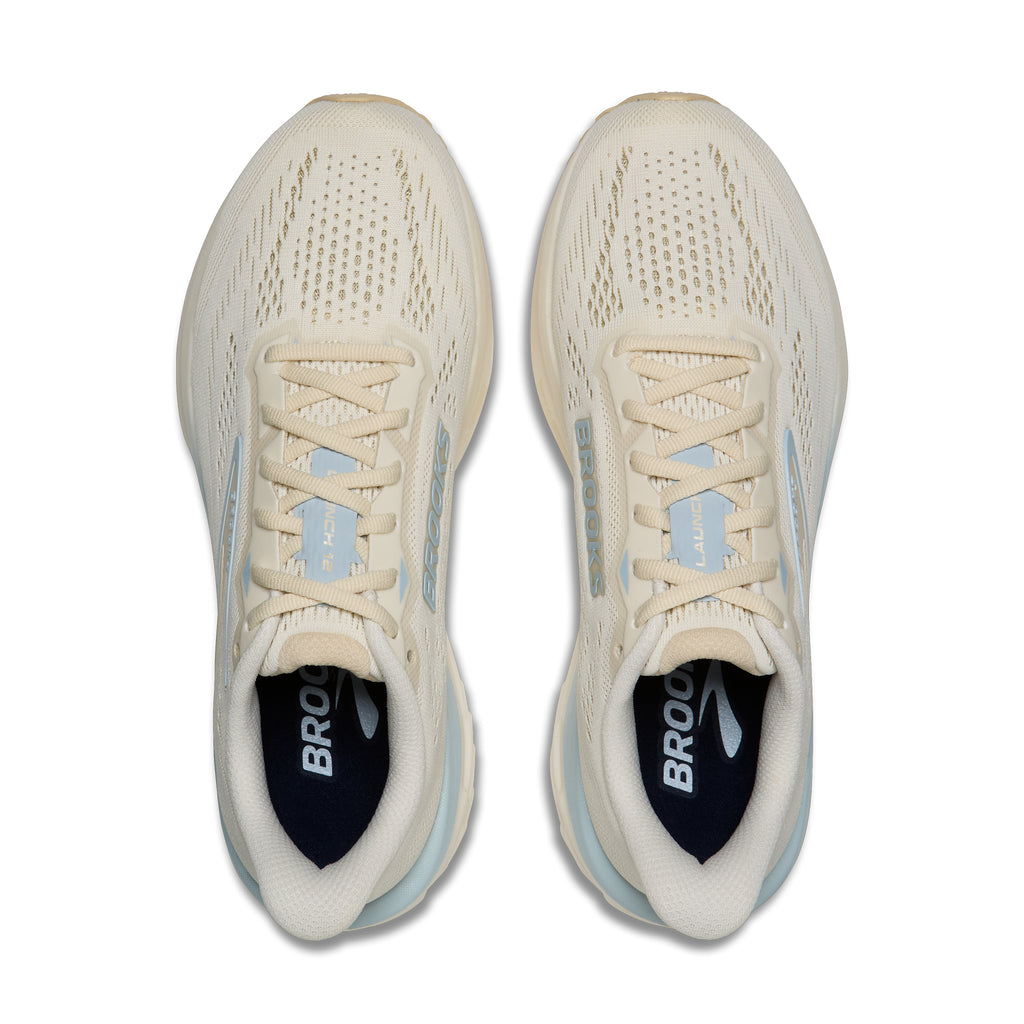Women's Brooks Launch 12 Coconut / Sand / Skyway top