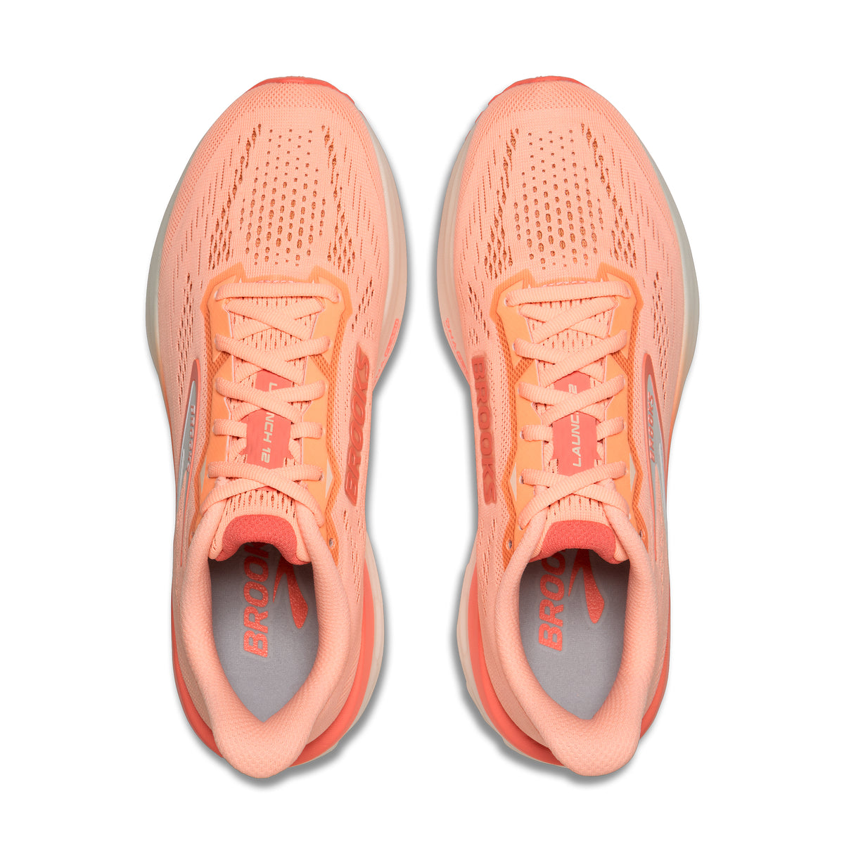 Women's Brooks Launch 12 Peach / Coconut / Peach Echo top
