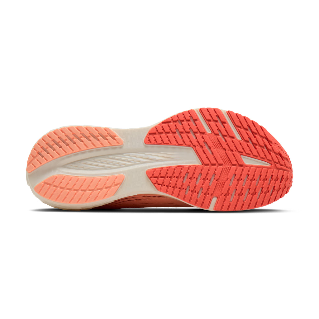 Women's Brooks Launch 12 Peach / Coconut / Peach Echo outsole