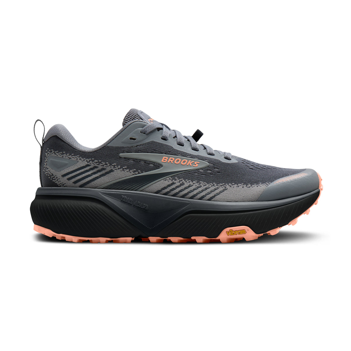 Women's Brooks Cascadia 20 Grey / Grey / Peach lateral