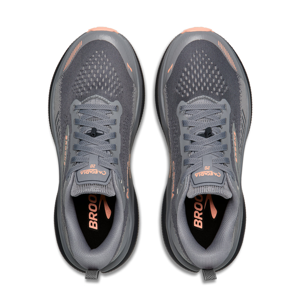 Women's Brooks Cascadia 20 Grey / Grey / Peach top