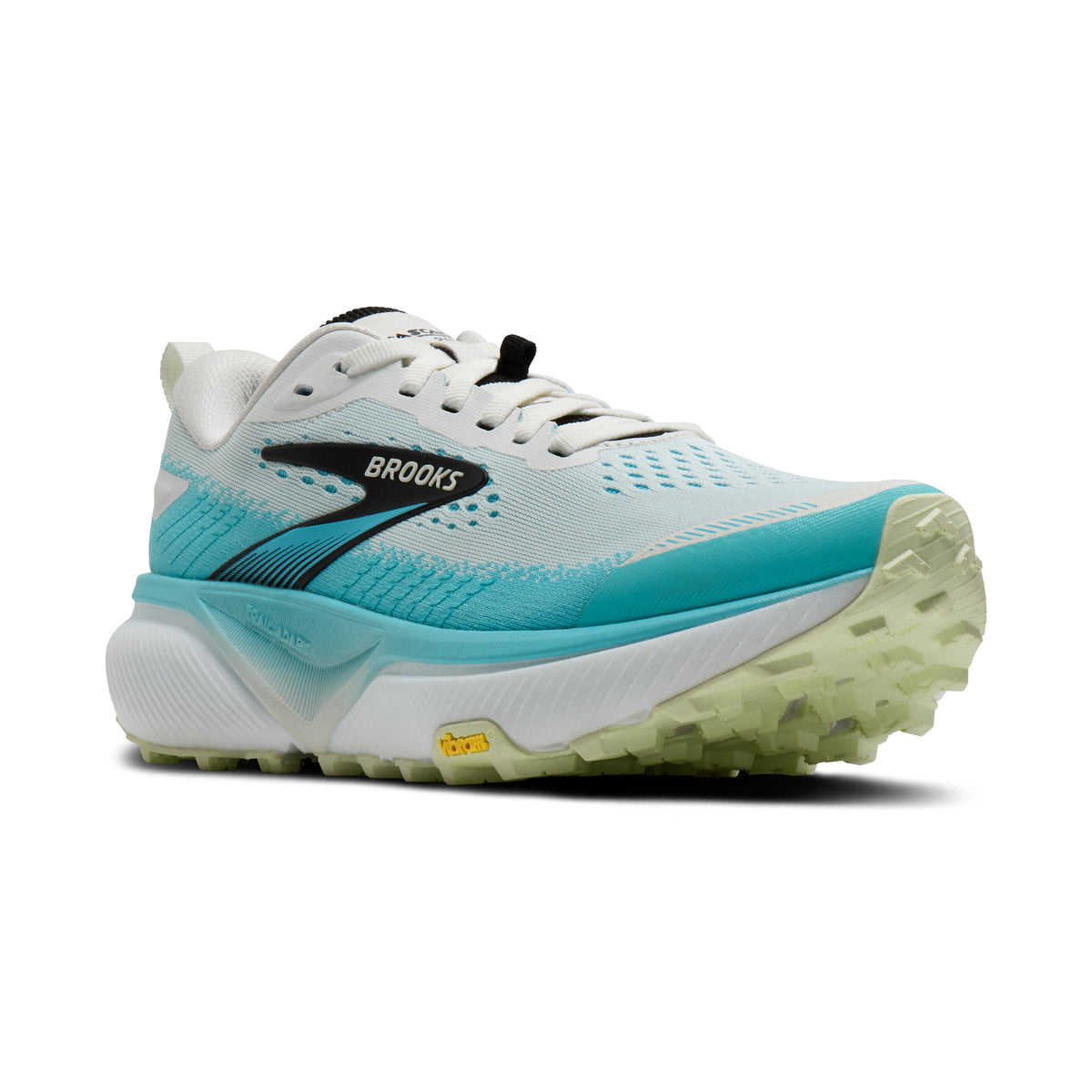 Women's Brooks Cascadia 20 White / Blue / Black pair angle