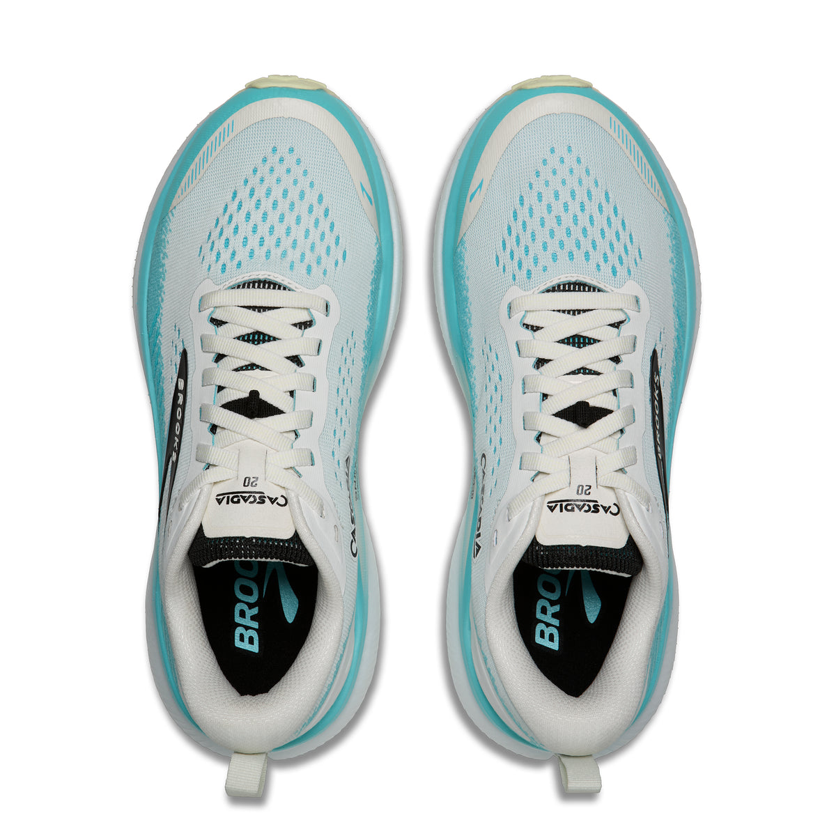 Women's Brooks Cascadia 20 White / Blue / Black top
