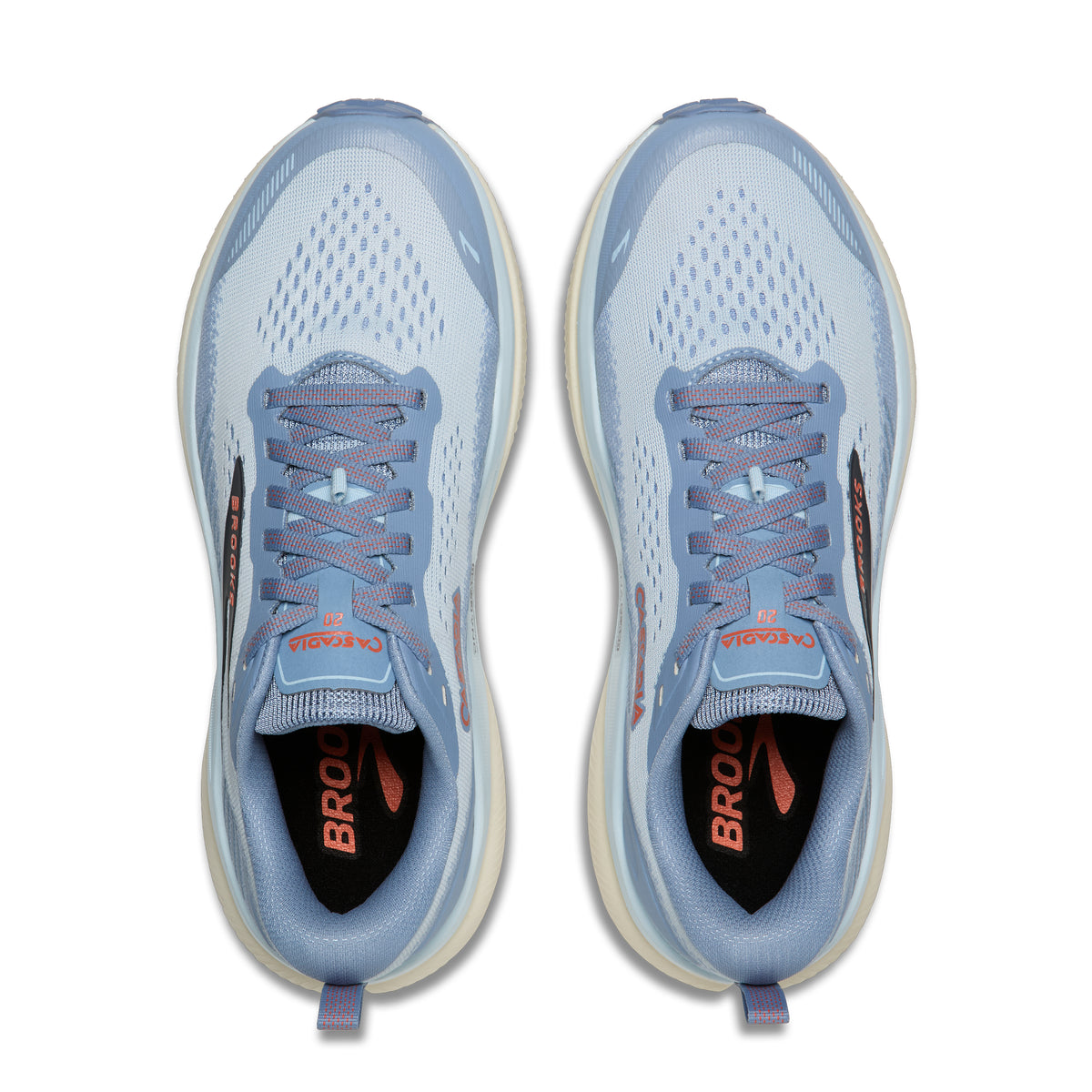 Women's Brooks Cascadia 20 Nantucket / Blue / Tigerlily top