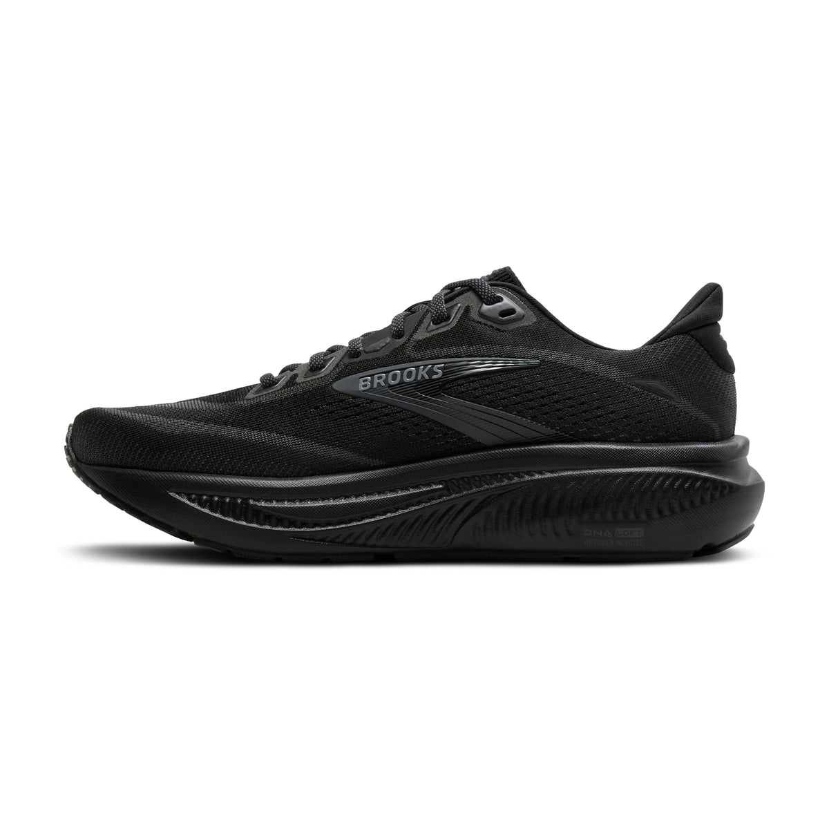 Women's Brooks Ghost 18 Black / Black / Ebony medial