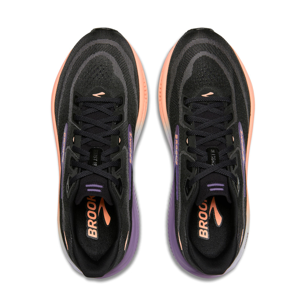 Women's Brooks Ghost 18 Black / Mulled Grape / Peach top