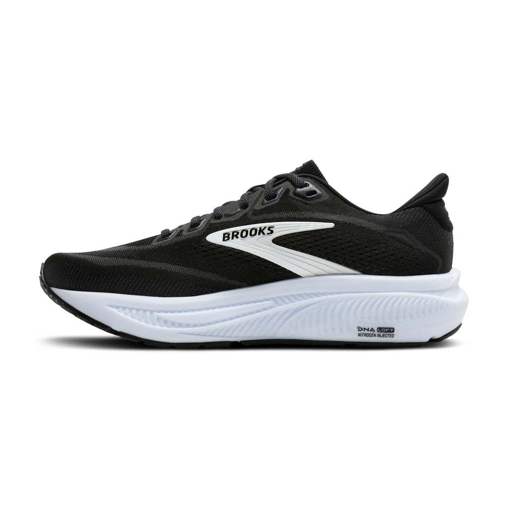 Women's Brooks Ghost 18 (Extra Wide 2E) Black / Grey / White medial