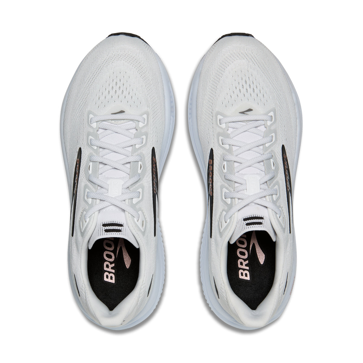 Women's Brooks Ghost 18 (Extra Wide 2E) White / Black / Rose Gold top