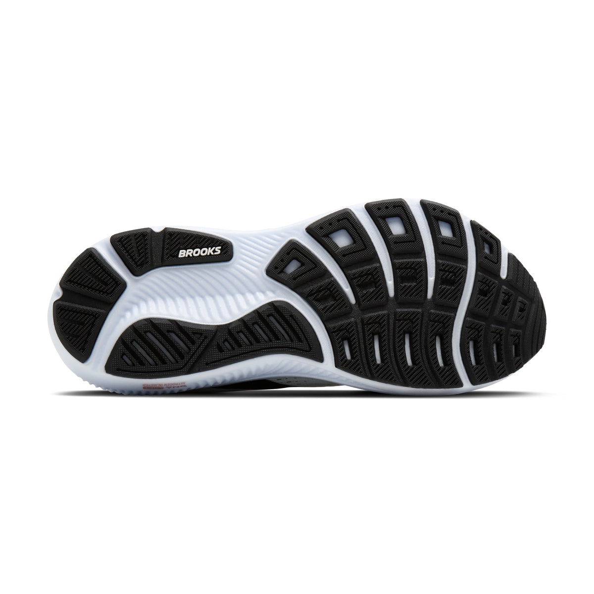 Women's Brooks Ghost 18 White / Black / Rose Gold outsole