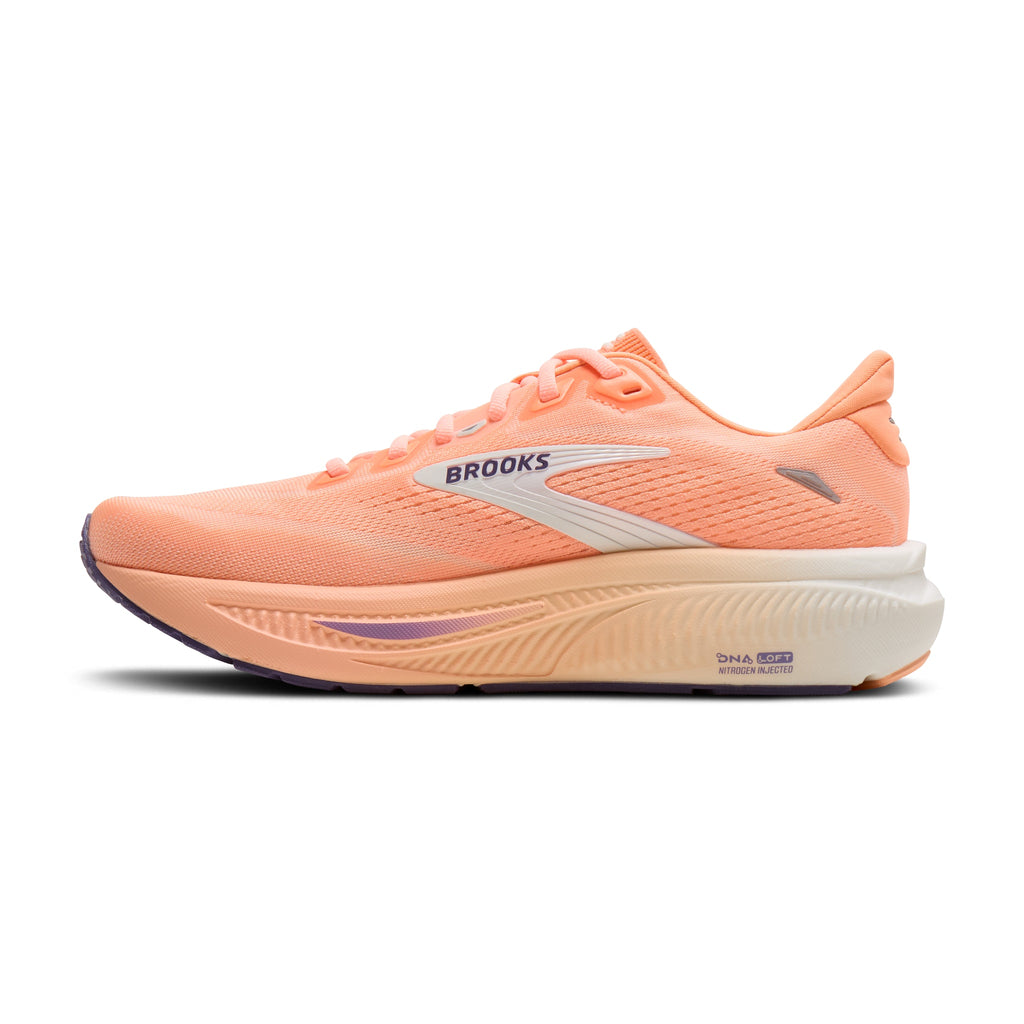 Women's Brooks Ghost 18 Peach / Grape / Coconut medial