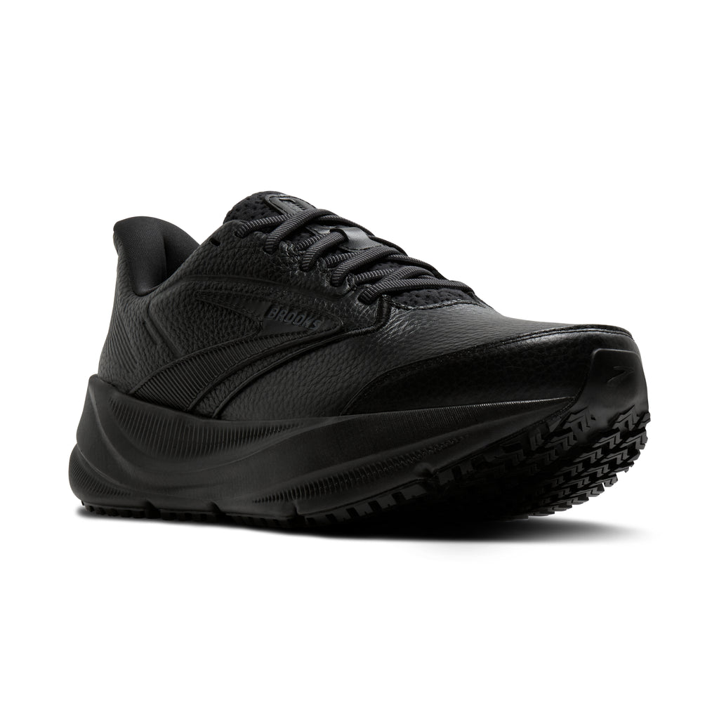 Women's Brooks Ghost Max Slip Resistant (Wide D) Black/Black pair angle
