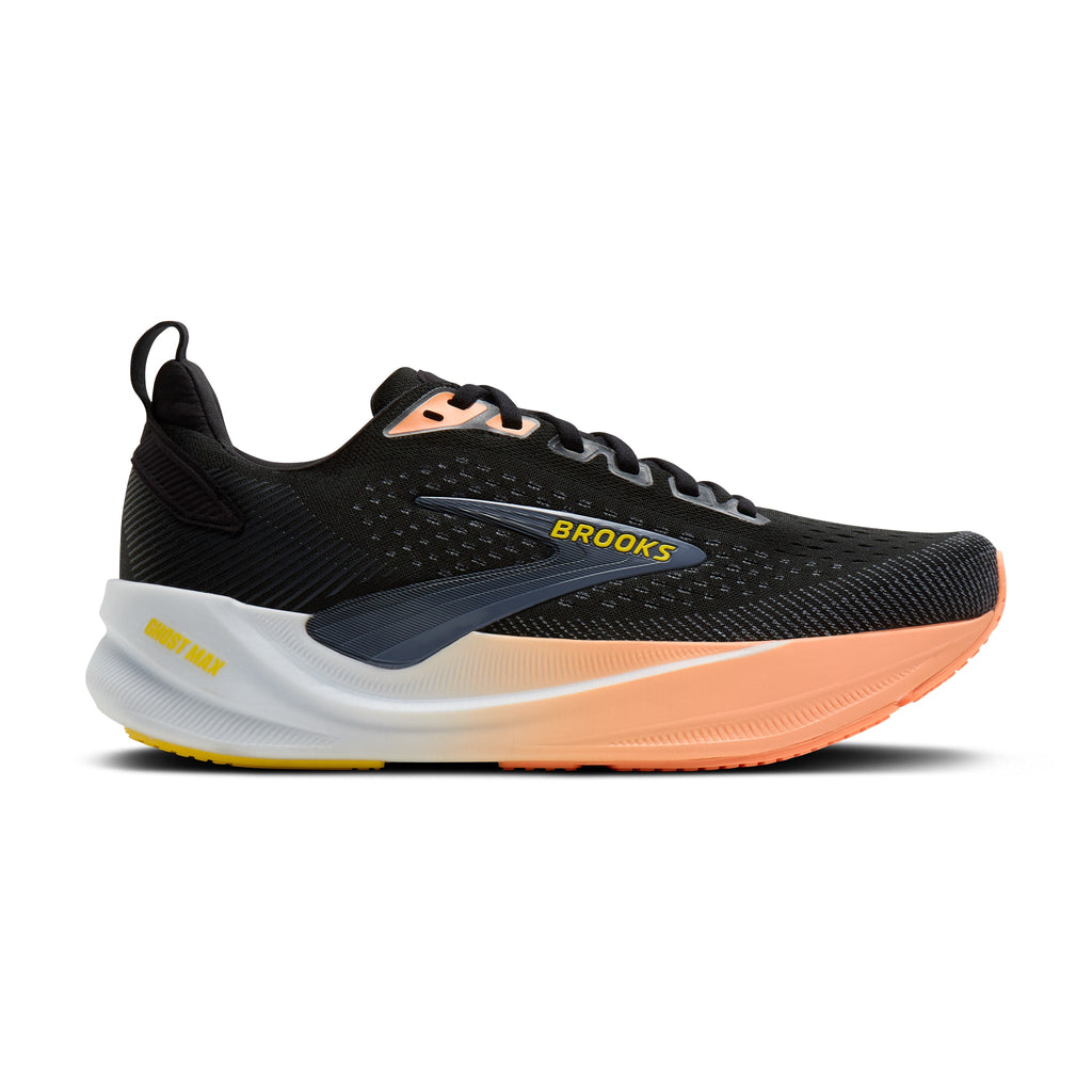 Women's Brooks Ghost Max 4 Black / Folkstone / Cyber Peach lateral