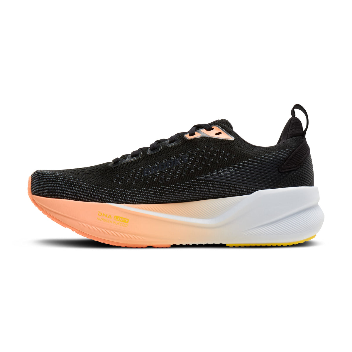 Women's Brooks Ghost Max 4 Black / Folkstone / Cyber Peach medial