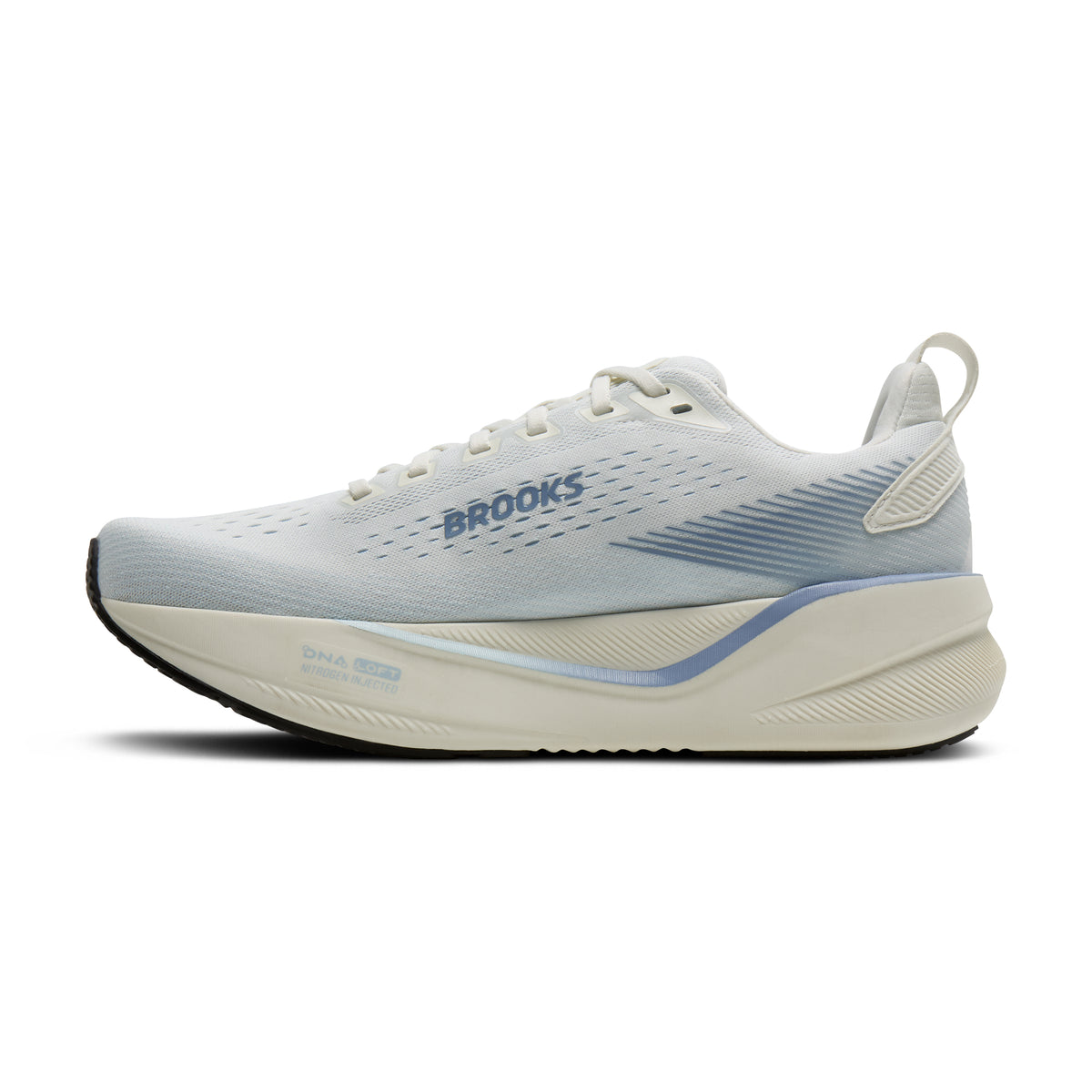 Women's Brooks Ghost Max 4 (Wide D) Grey / Nantucket / Rain Washed medial