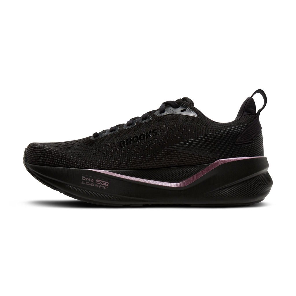 Women's Brooks Ghost Max 4 (Wide D) Black / Black / Rose Gold medial