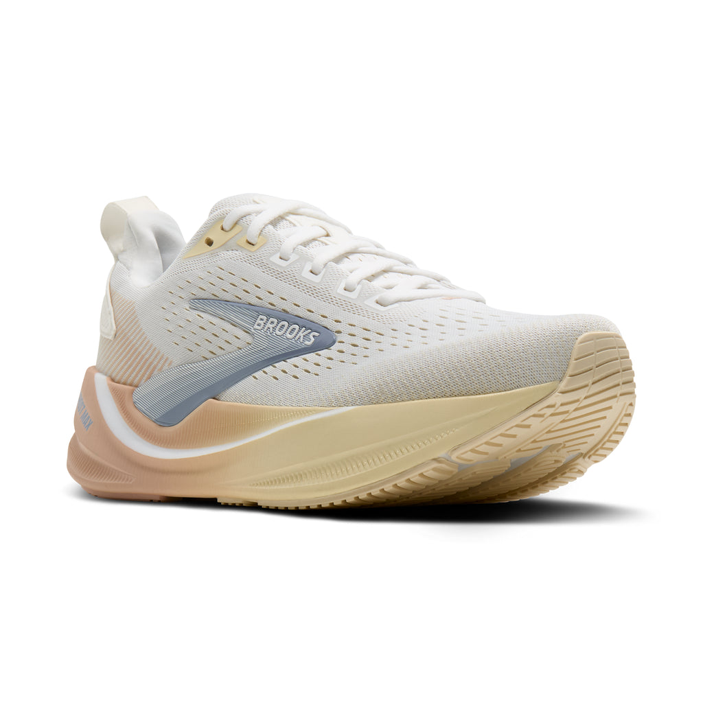 Women's Brooks Ghost Max 4 (Wide D) White / Rose / Rutabaga pair angle
