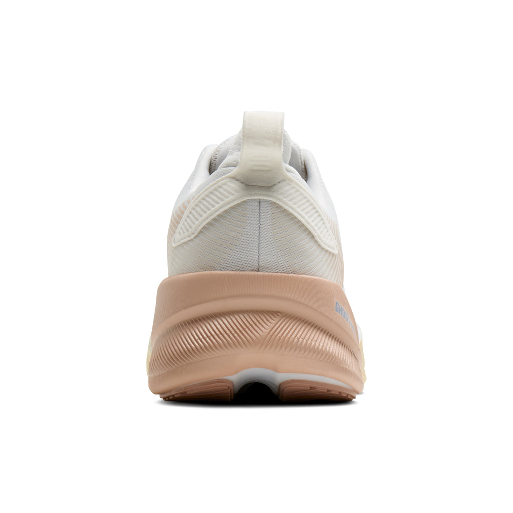 Women's Brooks Ghost Max 4 (Extra Wide 2E) White / Rose / Rutabaga heel