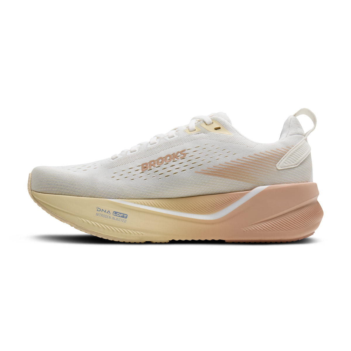 Women's Brooks Ghost Max 4 (Extra Wide 2E) White / Rose / Rutabaga medial