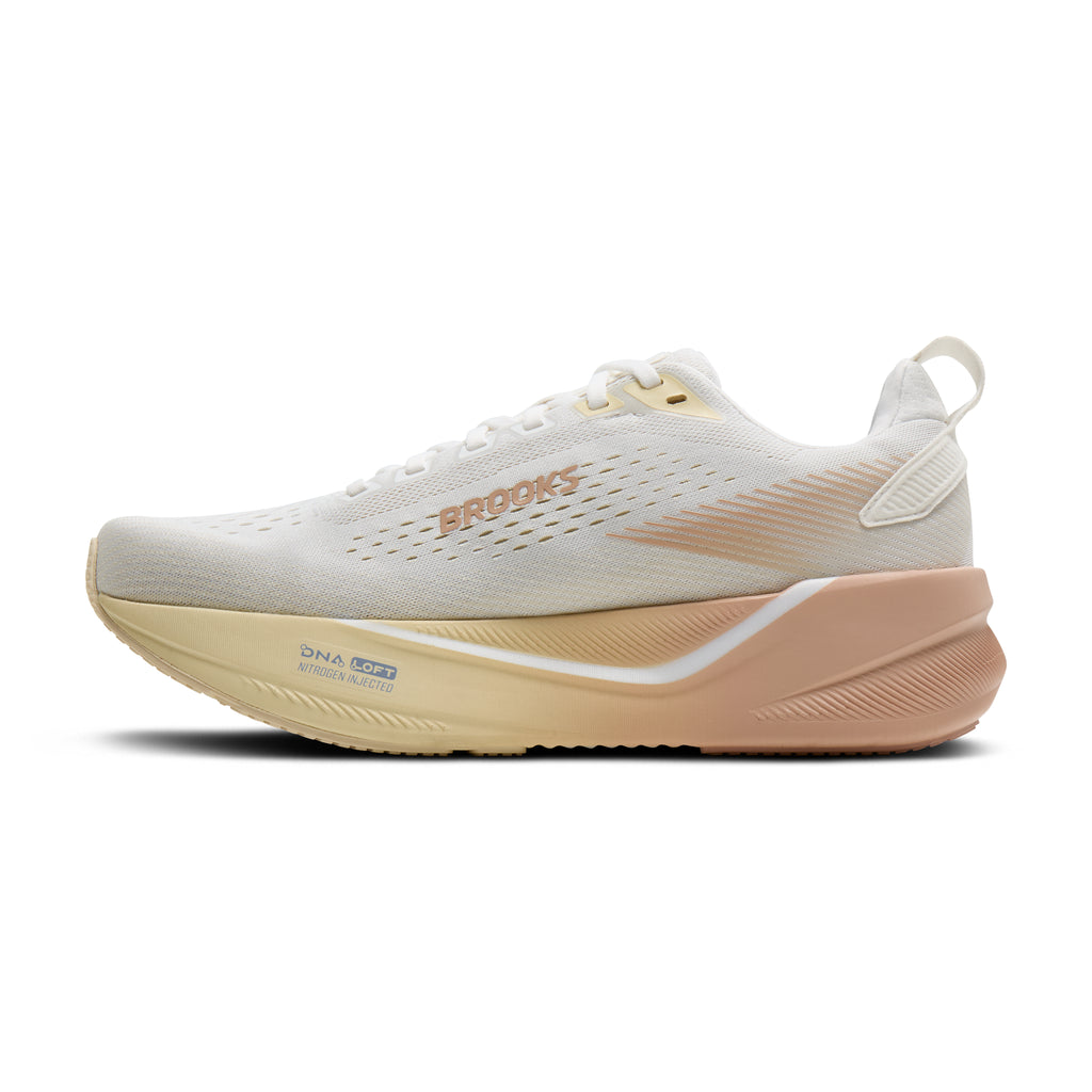 Women's Brooks Ghost Max 4 (Wide D) White / Rose / Rutabaga medial