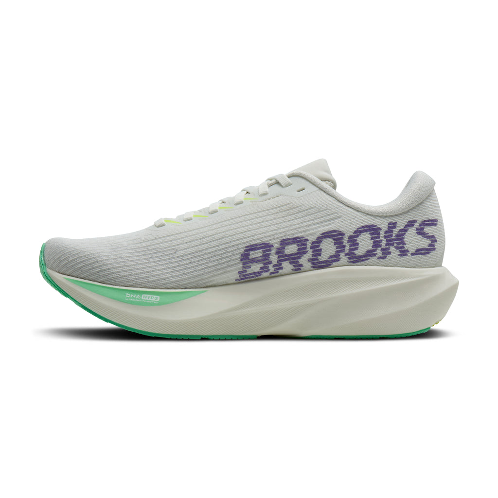 Women's Brooks Ghost Amp (Wide D) Grey / Grey / Paradise Green medial