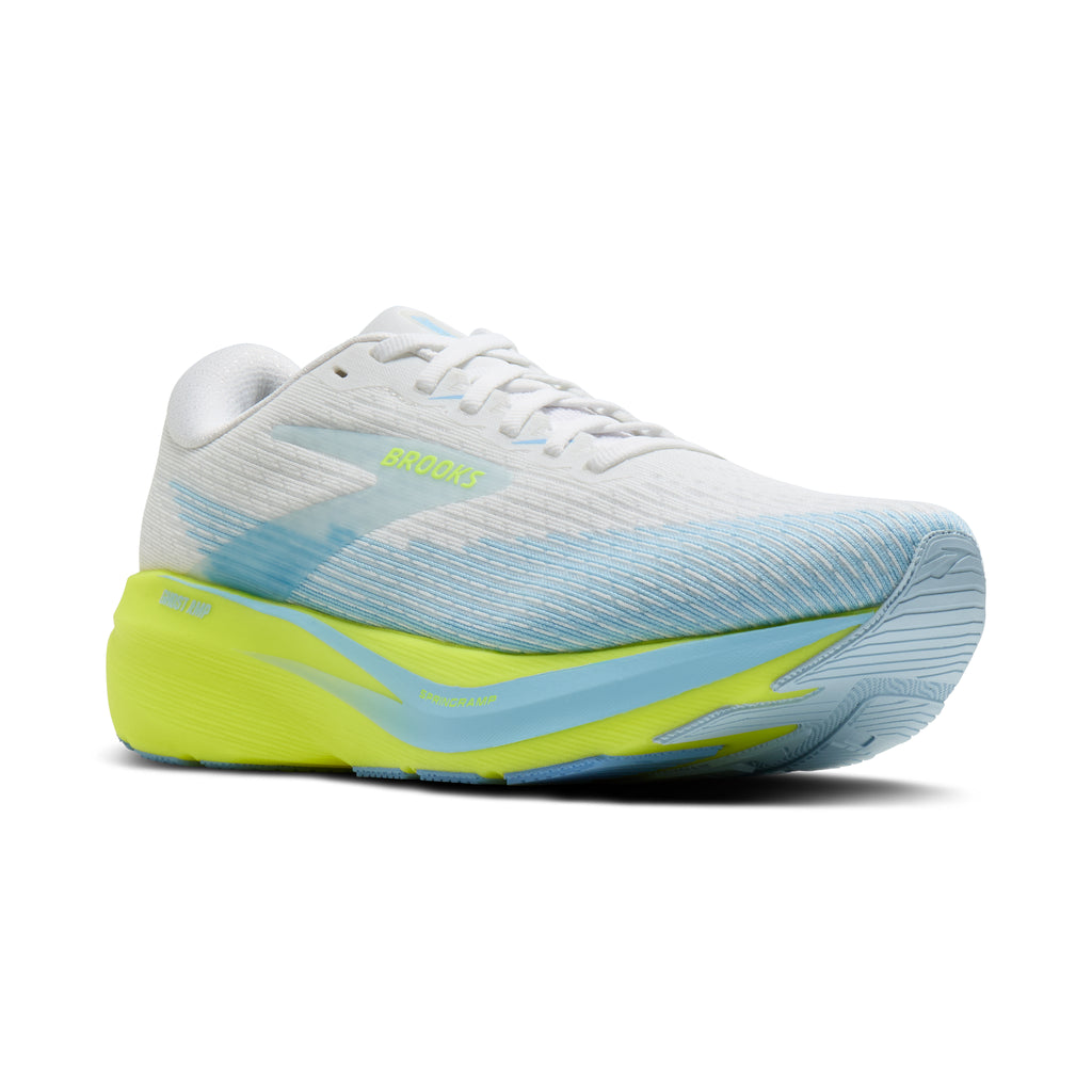 Women's Brooks Ghost Amp White / Blue / Nightlife pair angle