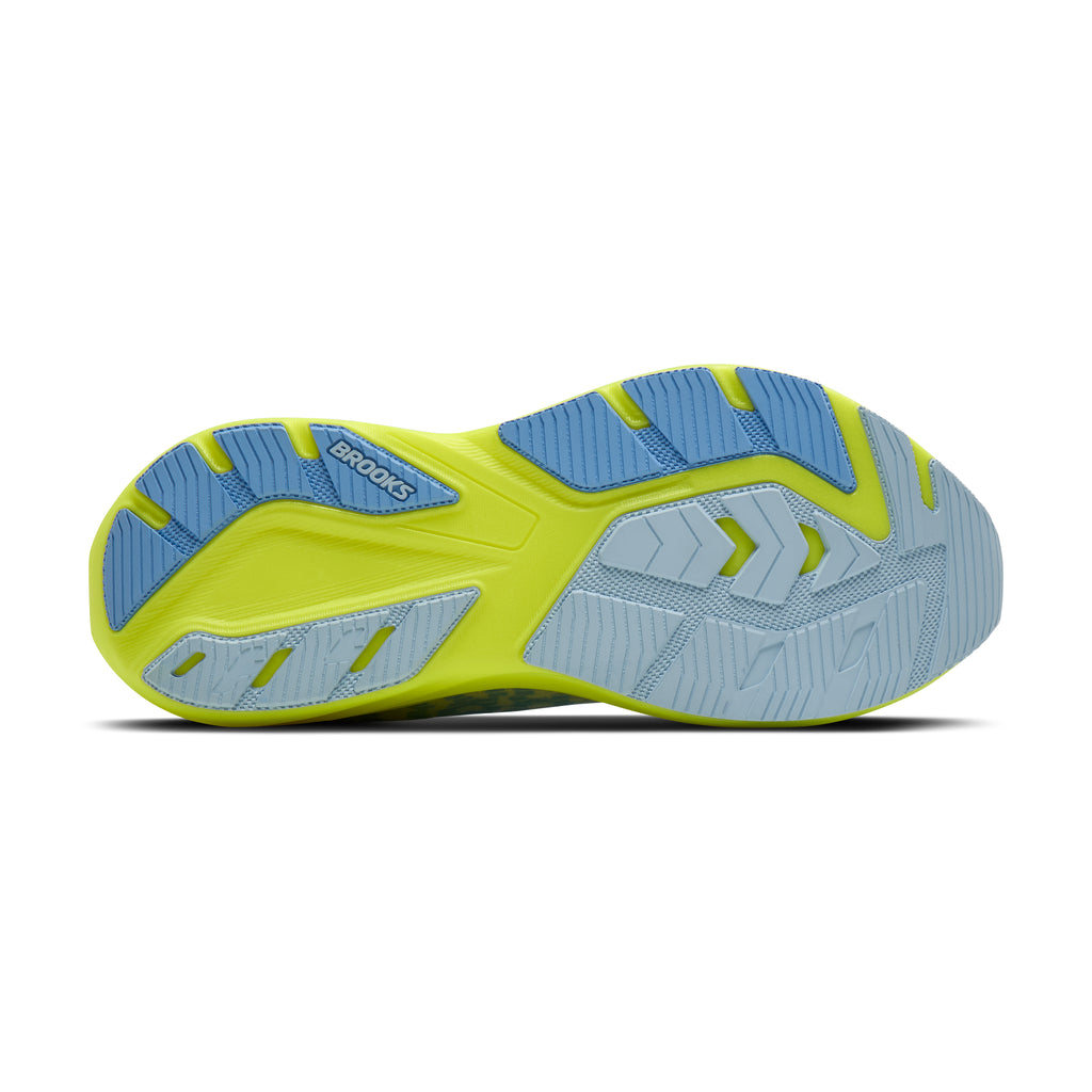 Women's Brooks Ghost Amp White / Blue / Nightlife outsole