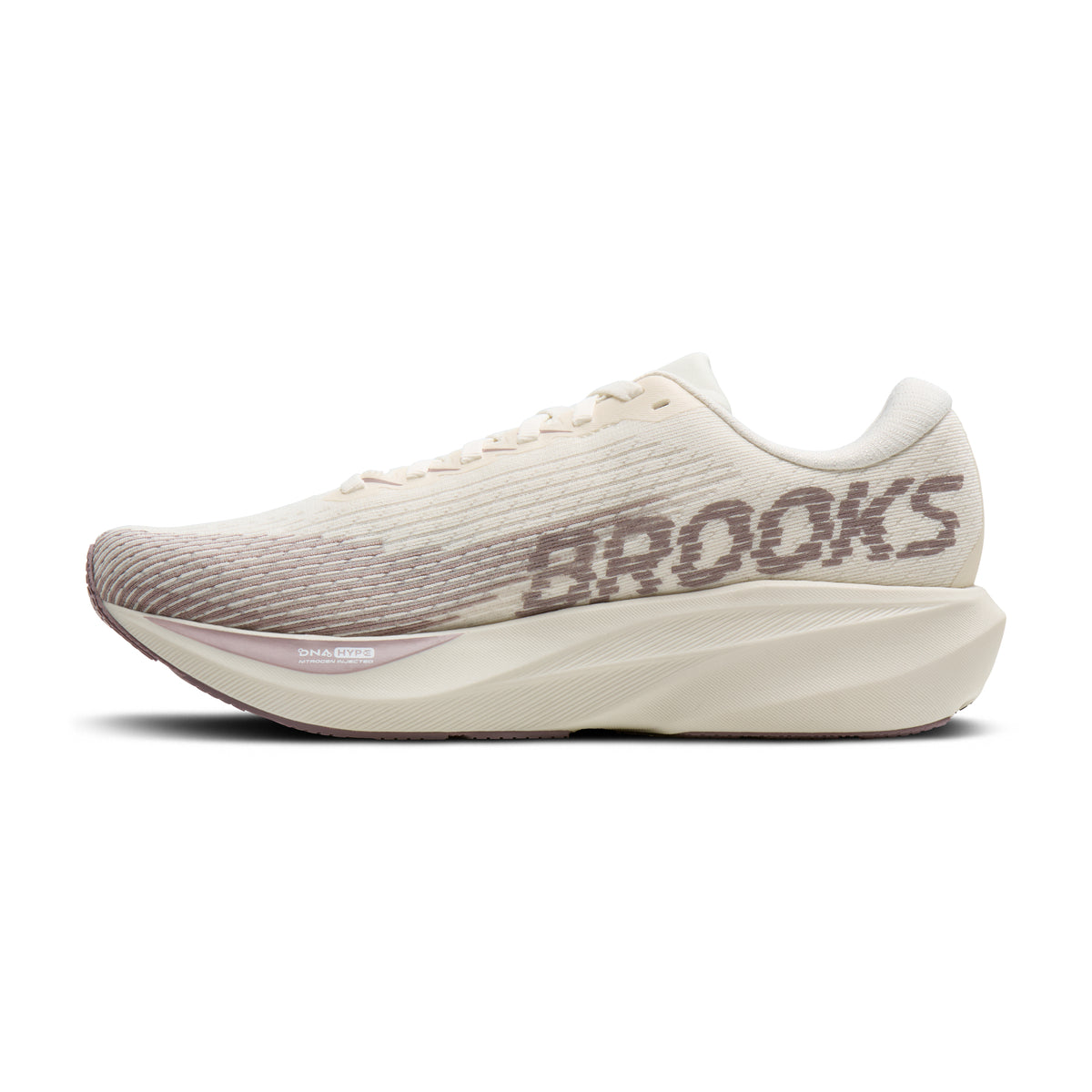 Women's Brooks Ghost Amp (Wide D) Arctic Wolf / Dove / Pink medial