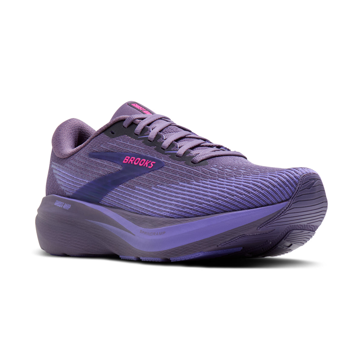Women's Brooks Ghost Amp Purple / Purple / Fuchsia pair angle