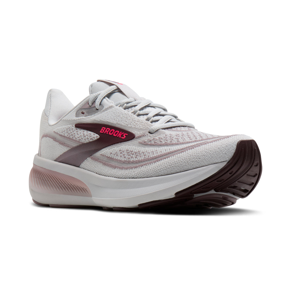 Women's Brooks Revel 9 (Wide D) Grey / Rose / Raisin pair angle