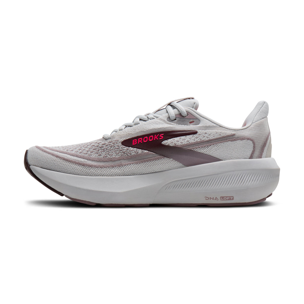 Women's Brooks Revel 9 Grey/Rose/Raisin medial