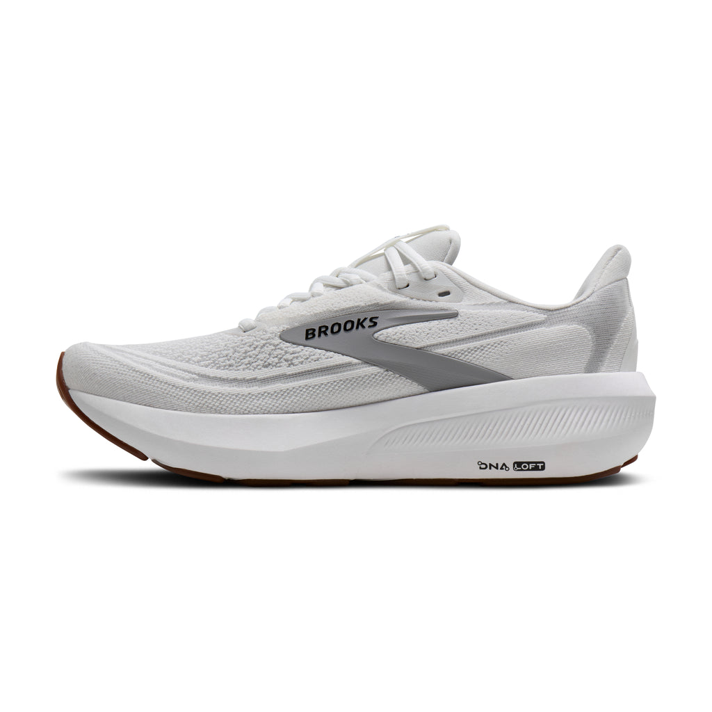 Women's Brooks Revel 9 (Wide D) White / Grey / Black medial