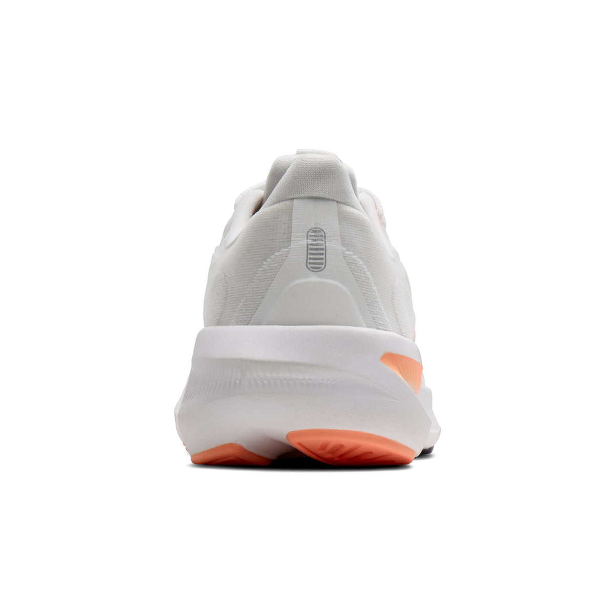 Women's Brooks Revel 9 White/Cyber Peach/Purple heel