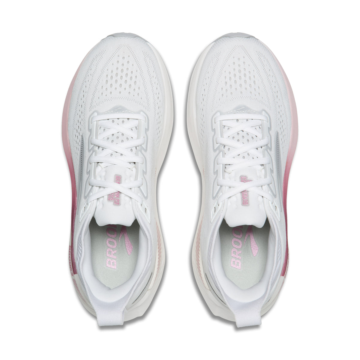 Women's Brooks Glycerin GTS 23 (Wide D) White / Harbor Mist / Metallic top